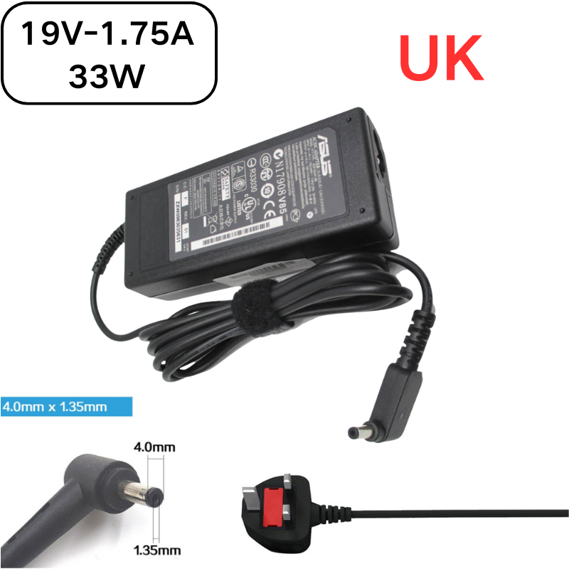 Chargez l&#39;image dans la visionneuse de la galerie, [19 V-1,75 A/33 W] [4,0 x 1,35] Chargeur adaptateur d&#39;alimentation secteur pour ordinateur portable ASUS VivoBook

