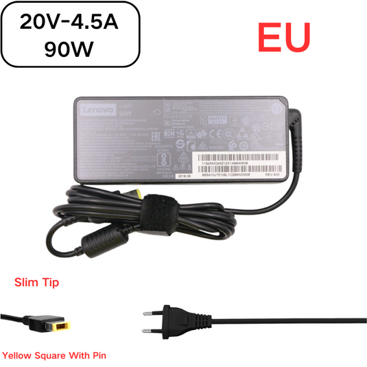 [20V-4.5A/90W][Yellow Square] Original Lenovo Laptop AC Power Supply Adapter Charger