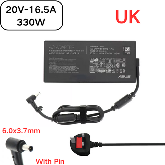 [20V-16.5A/330W][6.0x3.7] Asus ROG Scar i9-12950HX 3080TI  A22-330P1A Laptop AC Power Supply Adapter Charger
