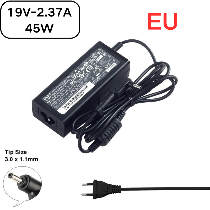 Chargez l&#39;image dans la visionneuse de la galerie, [19 V-2,37 A/45 W] [3,0 x 1,0 et 3,0 x 1,1] Acer Switch 3 SW312 &amp; Spin 3 SP314-51 &amp; Swift 5 ADP-45HE chargeur adaptateur d&#39;alimentation secteur pour ordinateur portable
