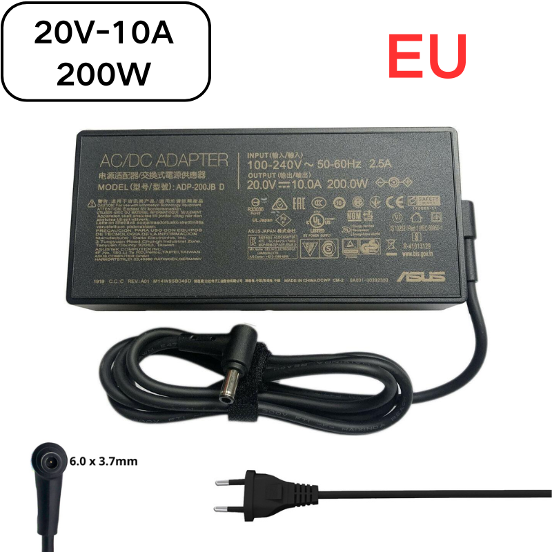 Chargez l&#39;image dans la visionneuse de la galerie, [20 V-10 A/200 W] [6,0 x 3,7] ASUS Rog pour ordinateur portable de jeu PC de bureau adaptateur d&#39;alimentation secteur chargeur
