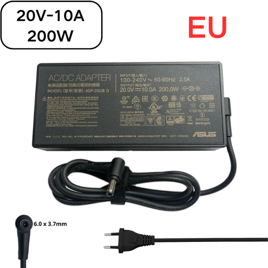 [20 V-10 A/200 W] [6,0 x 3,7] ASUS Rog pour ordinateur portable de jeu PC de bureau adaptateur d'alimentation secteur chargeur