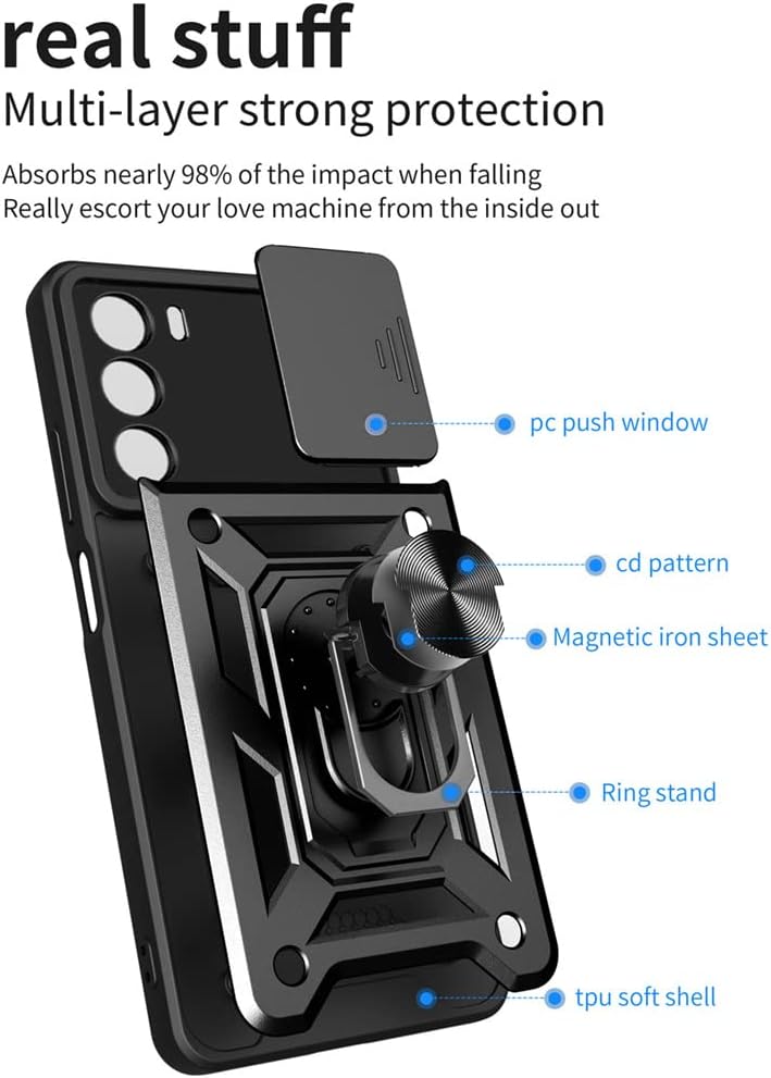 Load image into Gallery viewer, [Built-in 360-degree rotatable ring bracket][Camera Cover] Motorola Moto Edge 50 Neo - Shield Shockproof Rugged Heavy Duty Case - Polar Tech Australia
