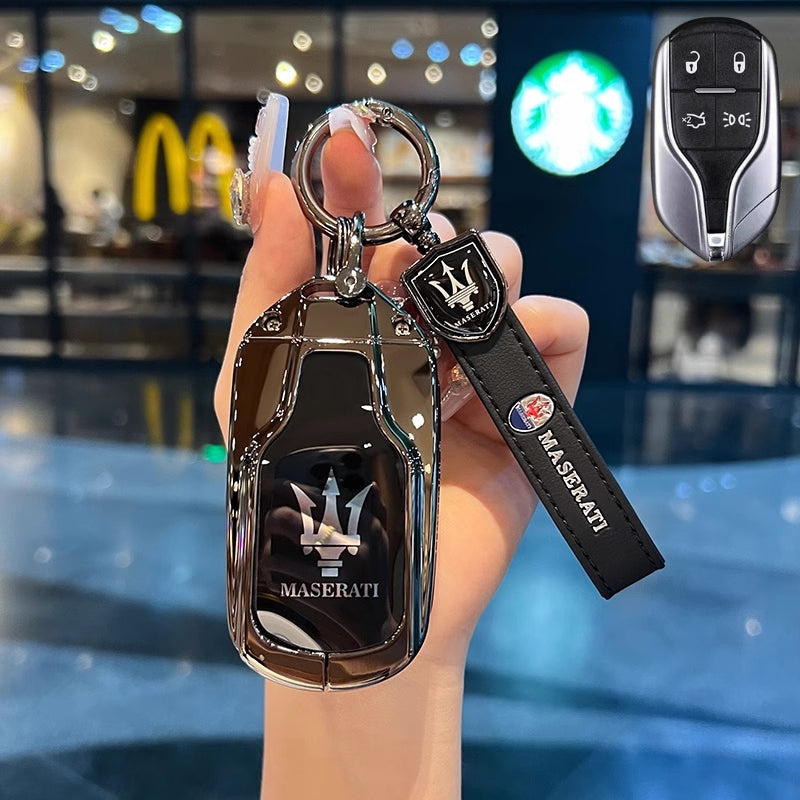 Cargue la imagen en el visor de la galería, Maserati Zinc Alloy Full-Cover Stylish &amp; Elegant Design Car Key Fob Case for Cover Levante, MC20, Ghibli, Quattroporte 2014-2022
