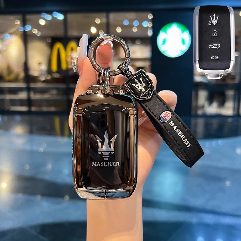 Cargue la imagen en el visor de la galería, Maserati Zinc Alloy Full-Cover Stylish &amp; Elegant Design Car Key Fob Case Cover for New Grecale MC20 Ghibli Since 2023
