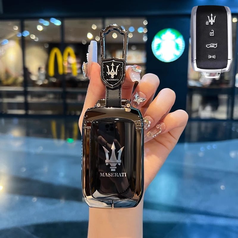Cargue la imagen en el visor de la galería, Maserati Zinc Alloy Full-Cover Stylish &amp; Elegant Design Car Key Fob Case Cover for New Grecale MC20 Ghibli Since 2023
