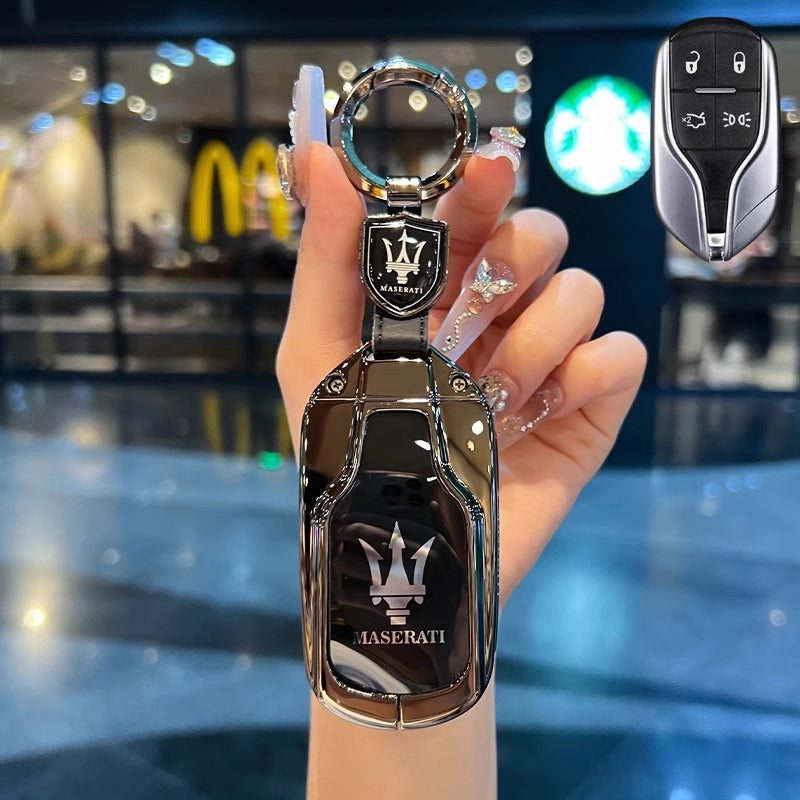 Cargue la imagen en el visor de la galería, Maserati Zinc Alloy Full-Cover Stylish &amp; Elegant Design Car Key Fob Case for Cover Levante, MC20, Ghibli, Quattroporte 2014-2022
