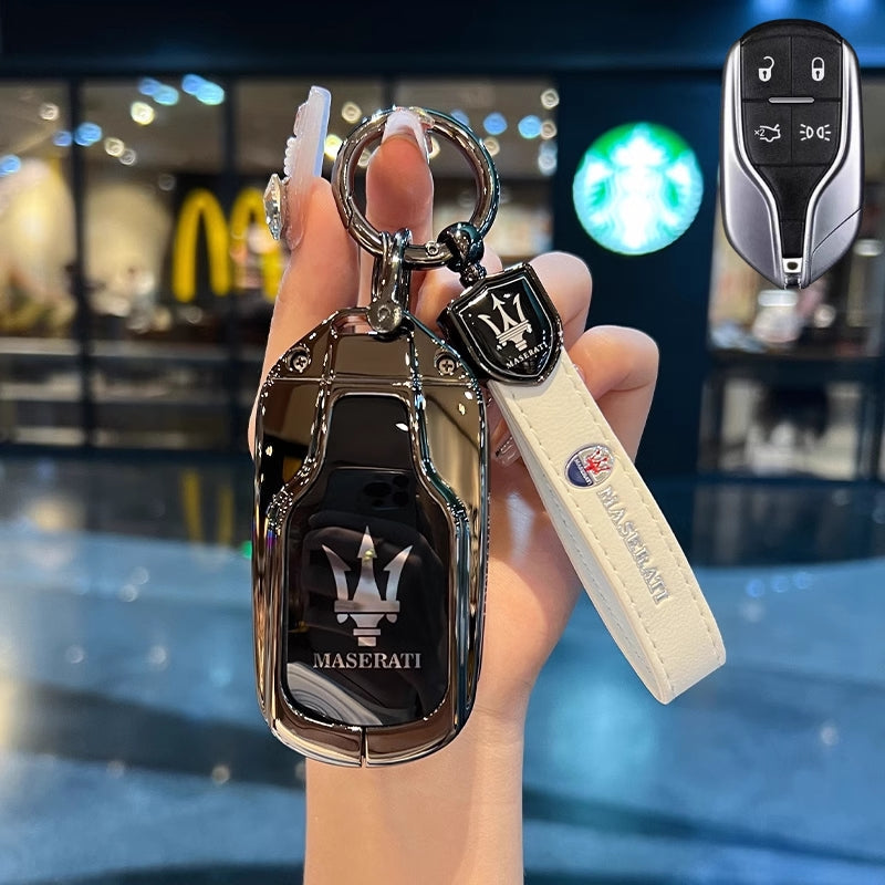 Cargue la imagen en el visor de la galería, Maserati Zinc Alloy Full-Cover Stylish &amp; Elegant Design Car Key Fob Case for Cover Levante, MC20, Ghibli, Quattroporte 2014-2022
