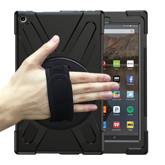 Amazon Kindle Fire 8 2017 & 2018 Heavy Duty 360 Degree Rotate Stand Hand Strap Case - Polar Tech Australia