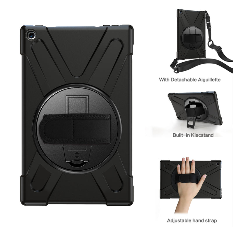 Chargez l&#39;image dans la visionneuse de la galerie, Amazon Kindle Fire 8 2022 Heavy Duty 360 Degree Rotate Stand Hand Strap Case - Polar Tech Australia
