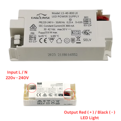 [LS-40-800 LX][30-42V][800mA/33.6W] EAGLERISE Universal LED Driver & Power Supply (SAA Approved) - Polar Tech Australia