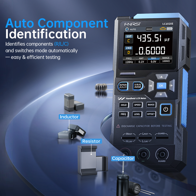 Chargez l&#39;image dans la visionneuse de la galerie, [LC1020E] FNIRSI High Precision Handheld Digital Bridge LCR ESR Tester

