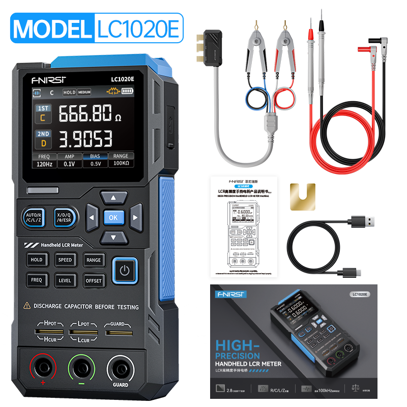 Chargez l&#39;image dans la visionneuse de la galerie, [LC1020E] FNIRSI High Precision Handheld Digital Bridge LCR ESR Tester
