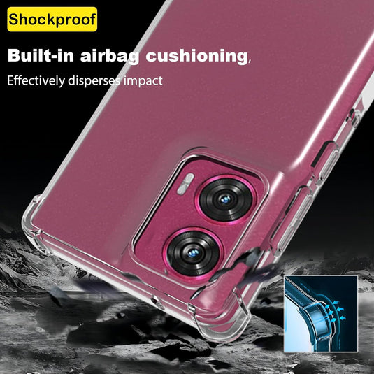 Motorola Edge 50 Fusion  - AirPillow Cushion Transparent Soft Clear TPU Four Corners Protective Case - Polar Tech Australia