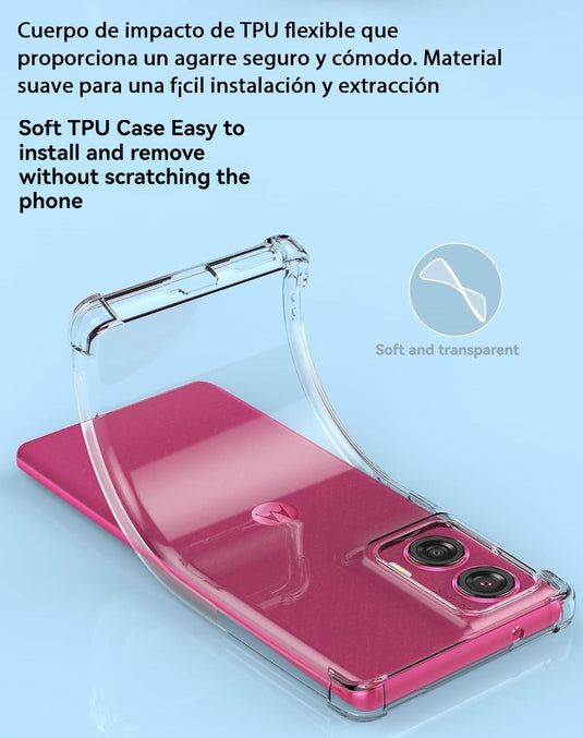 Motorola Edge 50 Fusion  - AirPillow Cushion Transparent Soft Clear TPU Four Corners Protective Case - Polar Tech Australia