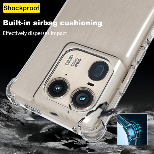 Motorola Moto Edge 50 Ultra/X50 Ultra - AirPillow Cushion Transparent Soft Clear TPU Four Corners Protective Case - Polar Tech Australia