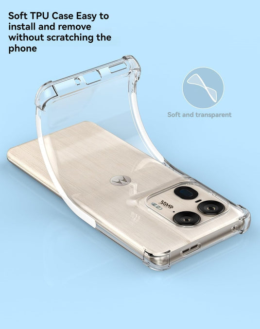 Motorola Moto Edge 50 Ultra/X50 Ultra - AirPillow Cushion Transparent Soft Clear TPU Four Corners Protective Case - Polar Tech Australia