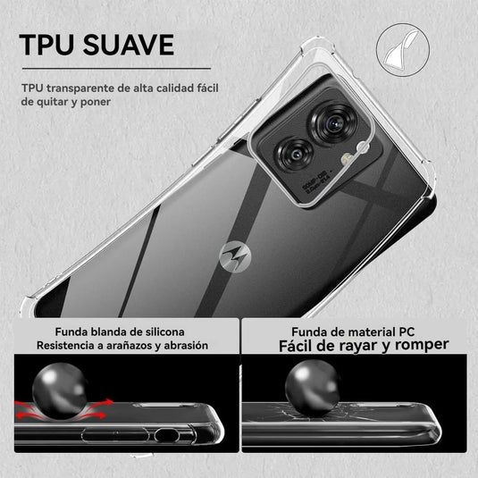 Motorola Moto Edge 40/Edge 2023  - AirPillow Cushion Transparent Soft Clear TPU Four Corners Protective Case - Polar Tech Australia