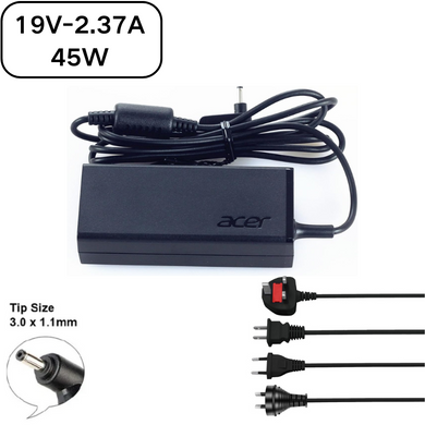 [19 V-2,37 A/45 W] [3,0 x 1,0 et 3,0 x 1,1] Acer Switch 3 SW312 & Spin 3 SP314-51 & Swift 5 ADP-45HE chargeur adaptateur d'alimentation secteur pour ordinateur portable
