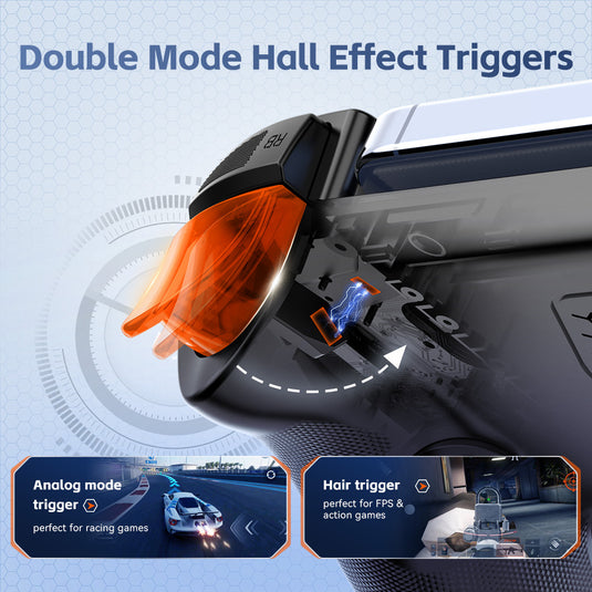 AB01 Wireless Game Controller for Switch & iOS Hall Effect Joystick 6-Axis Gyro Turbo Programmable Dual Vibratio