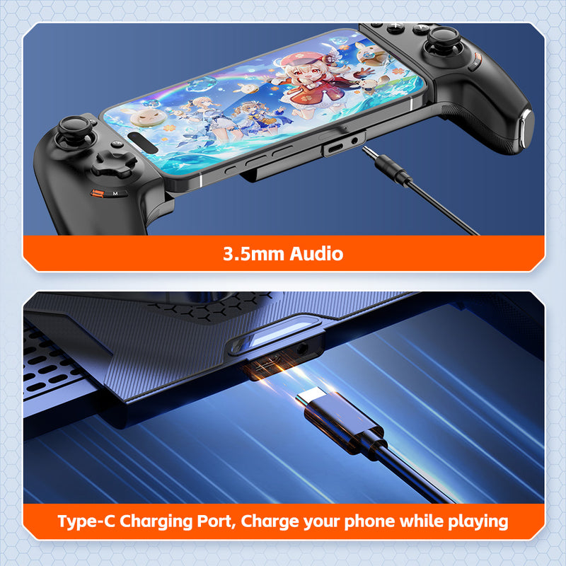 Load image into Gallery viewer, AB01 Wireless Game Controller for Switch &amp; iOS Hall Effect Joystick 6-Axis Gyro Turbo Programmable Dual Vibratio
