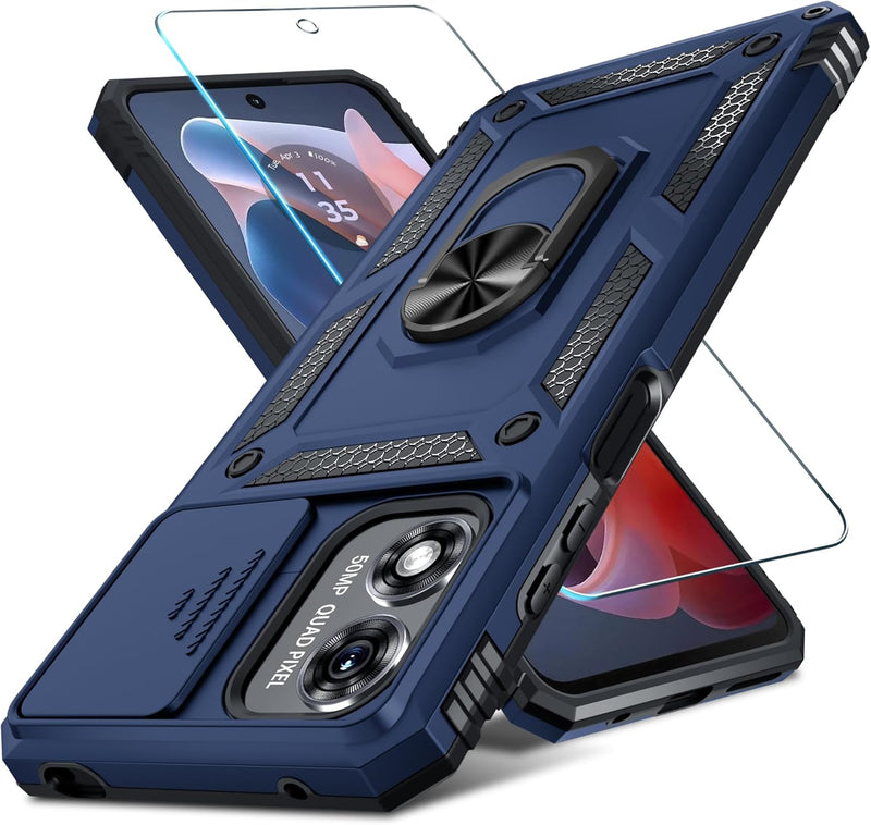Load image into Gallery viewer, [Magnetic Ring Kickstand][Slide Camera Cover] Motorola Moto G Play 2024 - Shield Shockproof Rugged Heavy Duty Case - Polar Tech Australia
