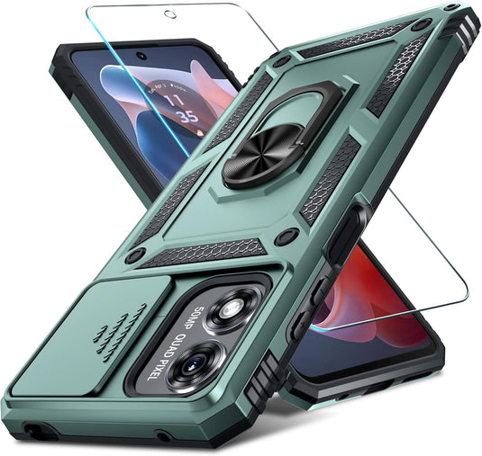 [Magnetic Ring Kickstand][Slide Camera Cover] Motorola Moto G Play 2024 - Shield Shockproof Rugged Heavy Duty Case - Polar Tech Australia