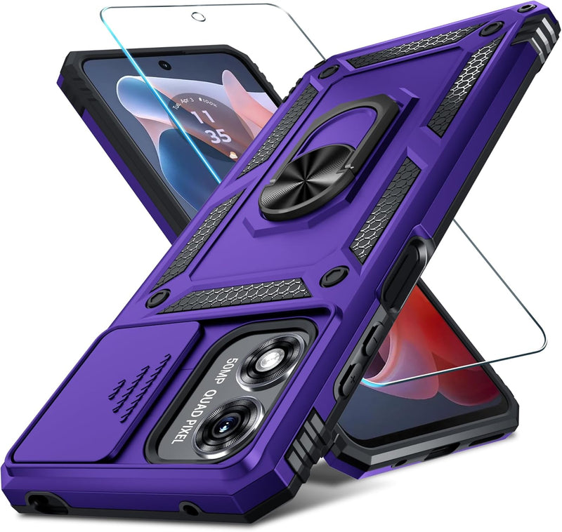 Load image into Gallery viewer, [Magnetic Ring Kickstand][Slide Camera Cover] Motorola Moto G Play 2024 - Shield Shockproof Rugged Heavy Duty Case - Polar Tech Australia
