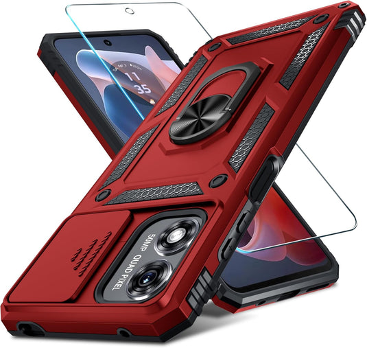 [Magnetic Ring Kickstand][Slide Camera Cover] Motorola Moto G Play 2024 - Shield Shockproof Rugged Heavy Duty Case - Polar Tech Australia