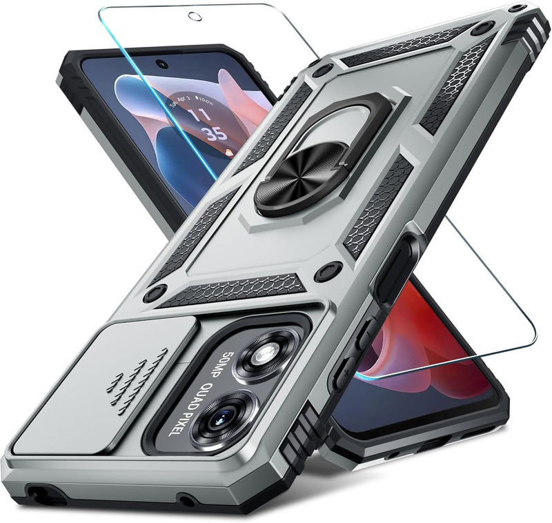 Load image into Gallery viewer, [Magnetic Ring Kickstand][Slide Camera Cover] Motorola Moto G Play 2024 - Shield Shockproof Rugged Heavy Duty Case - Polar Tech Australia
