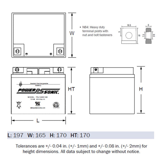 [NEPS12400] 12 Volt 40Ah Sealed Lead Acid Battery - Polar Tech Australia