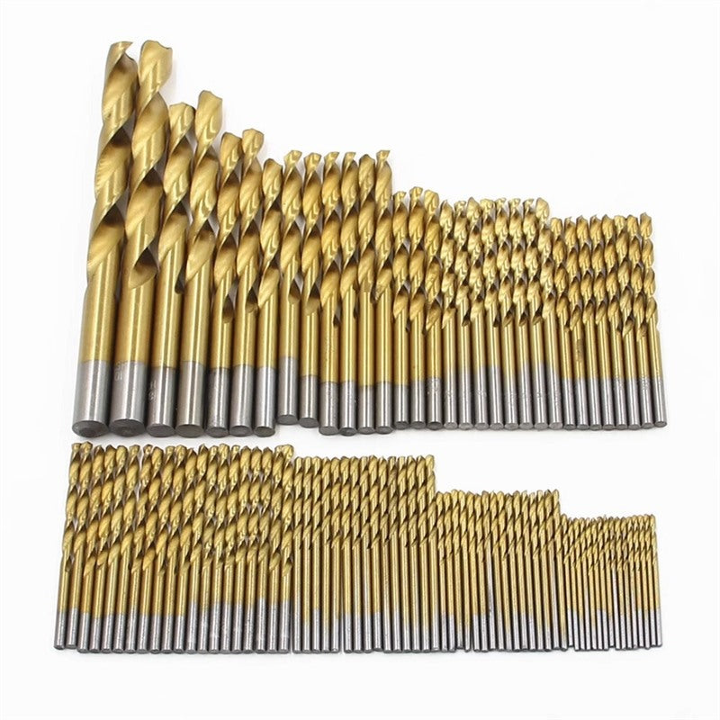 Cargue la imagen en el visor de la galería, [99 in 1] High Speed Steel Titanium Twist Drill Bit Set for Steel, Wood, Plastic, Metal, Copper, Aluminum Alloy with Storage Case
