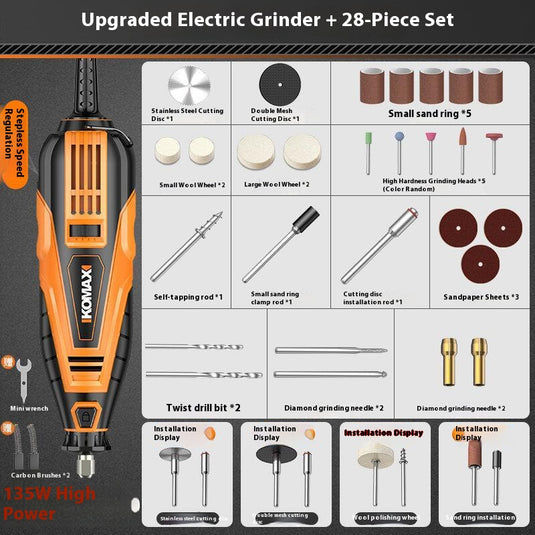 Komax 220V 135W 6-Speed Powerful Multifunction Polishing Pen Grinding Grinder Hand DIY Tool