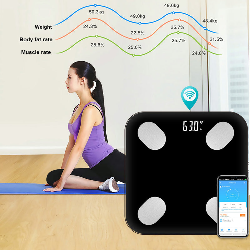 Chargez l&#39;image dans la visionneuse de la galerie, [TUYA Smart Home] Tuya Multiple Detection Functions Smart Life Wifi BMI Scale - Polar Tech Australia
