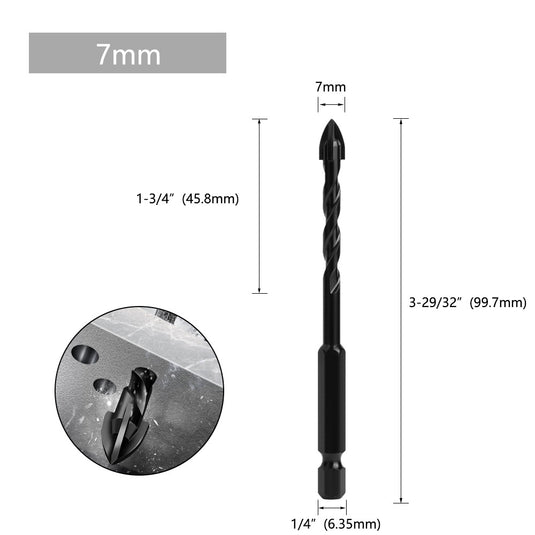 [9 in 1] Concrete Drill Bit Set Cross Carbide Tip Masonry Drill Bits Set (3 - 16mm)