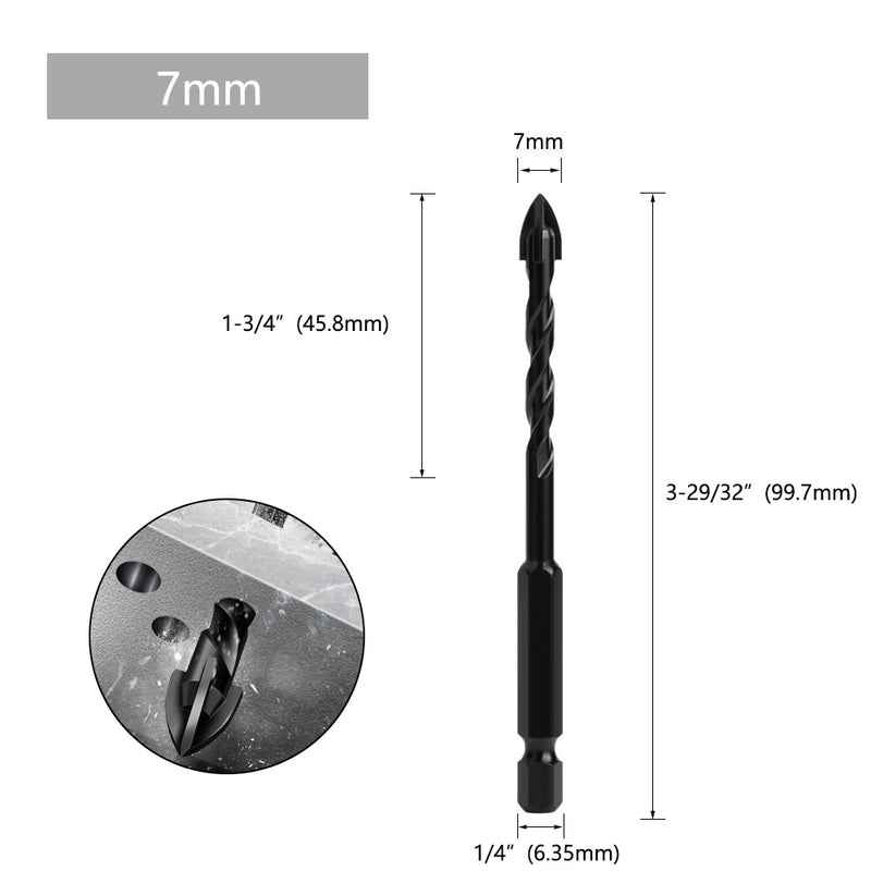 Cargue la imagen en el visor de la galería, [9 in 1] Concrete Drill Bit Set Cross Carbide Tip Masonry Drill Bits Set (3 - 16mm)
