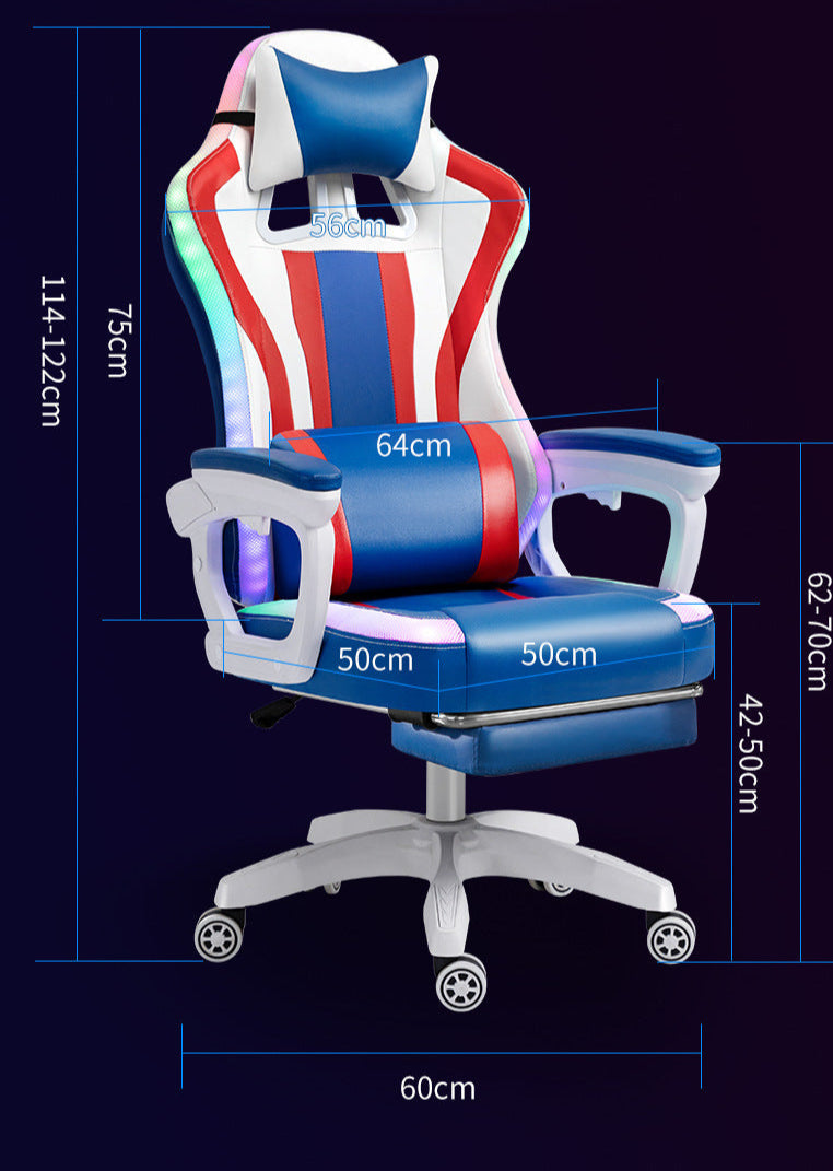 Chargez l&#39;image dans la visionneuse de la galerie, [Built-in RGB Light &amp; Bluetooth Speaker] American Style PU Leather Gaming Racing Chair OFFICE Computer Chair - Polar Tech Australia
