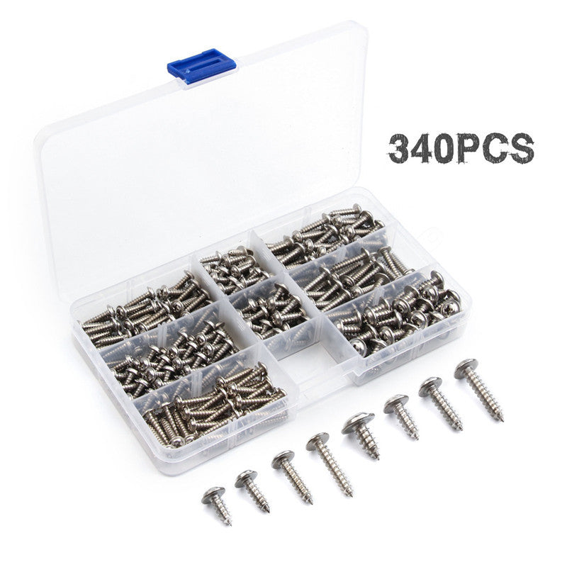 Load image into Gallery viewer, [340 Pieces] Stain Steel Self Tapping Screw M3.5 M4.2 M4.8 Cross Self Drilling Screws With Washer
