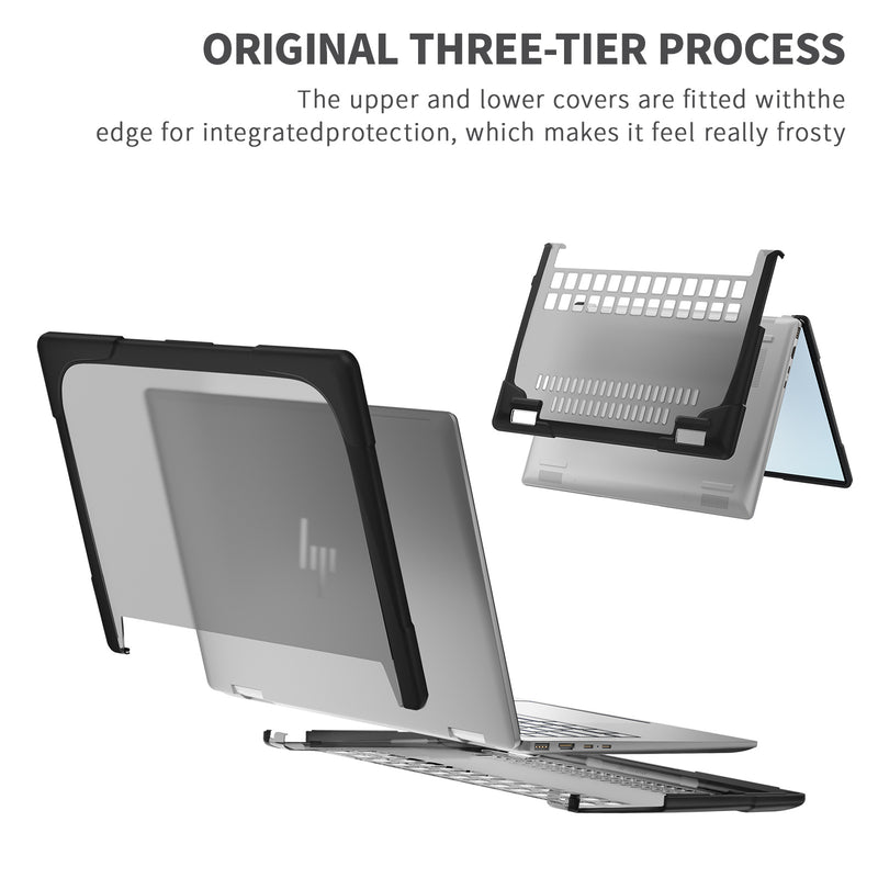 Load image into Gallery viewer, HP ENVY X360 14 14-inch (2024) Matte Transparent Cooling Stand and Shockproof Case - Polar Tech Australia
