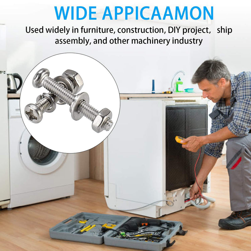 Load image into Gallery viewer, [240 Pieces] Stainless Steel M4 M5 Hex Socket Screws, Bolts, Nuts Washers &amp; Lock Washers Set with Storage Box
