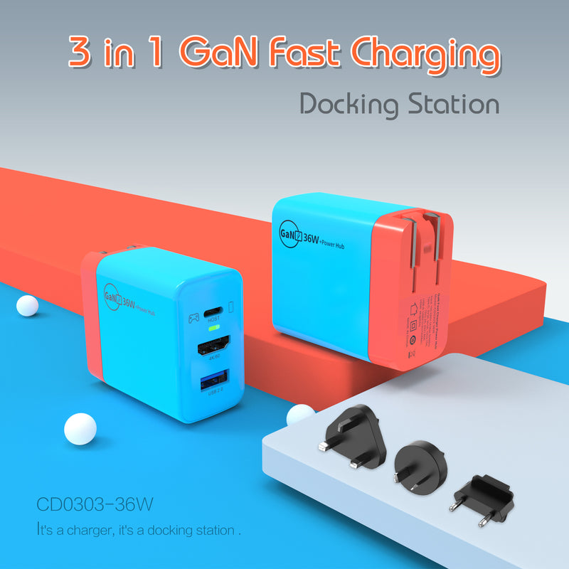 Cargue la imagen en el visor de la galería, Switch Dock GaN Fast Charging HDMI Hub Portable Dock - Polar Tech Australia
