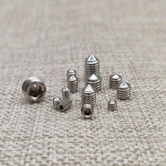 [400 Pieces] Hex Socket Grub Screw Cone Point (M3. M4, M5, M6, M8)