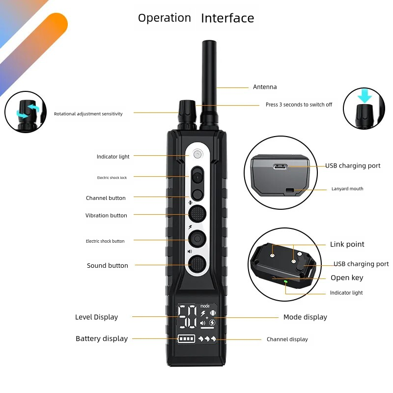 Cargue la imagen en el visor de la galería, PAPANI Intelligence Rechargeable Remote control Dog Training waterproof Collar - Polar Tech Australia
