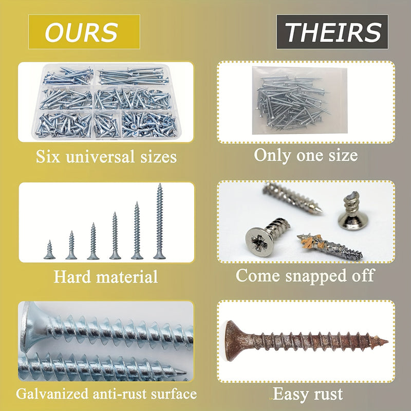 Load image into Gallery viewer, [209 Pieces] Stainless Steel Self-Tapping M3.5 #6 Wood Screw Self-Drilling Assortment Kit

