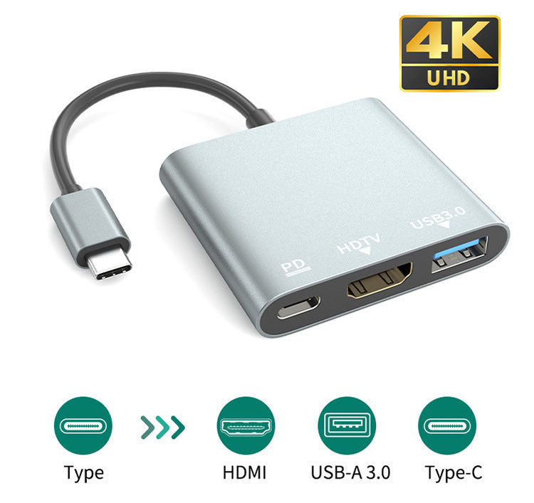 Load image into Gallery viewer, [Type C to HDMI+USB+PD] 3 in 1 USB-C Type C USB 3.0 HUB HDMI PD Adapter Converter Splitter
