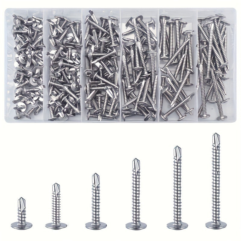 Load image into Gallery viewer, [250 Pieces] Stainless Steel M4.2 Self Tapping Drilling Phillips Screws for Sheet Metal Fixing
