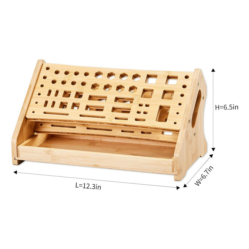 Chargez l&#39;image dans la visionneuse de la galerie, Wooden Repair Tool Organizer Rack - Multi-Function Screwdriver Holder, Scissors &amp; Tool Storage Organizer - Polar Tech Australia

