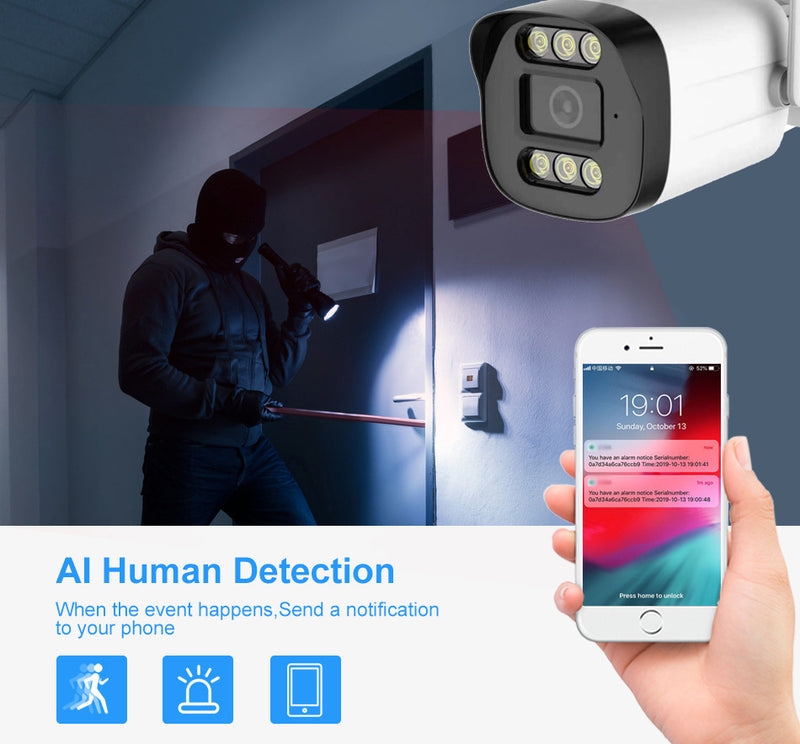 Chargez l&#39;image dans la visionneuse de la galerie, [TUYA Smart Home] 4MP FHD Wireless WIFI Bullet Outdoor Security Full Color Night Vision Camera - Polar Tech Australia
