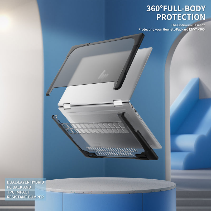 Load image into Gallery viewer, HP ENVY X360 14 14-inch (2024) Matte Transparent Cooling Stand and Shockproof Case - Polar Tech Australia
