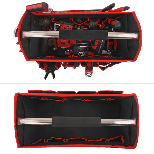 16 Inch Large Capacity 8 Pockets Wide Mouth Electrician Open Top Tool Tote Bag Tool Storage Bag with Handle